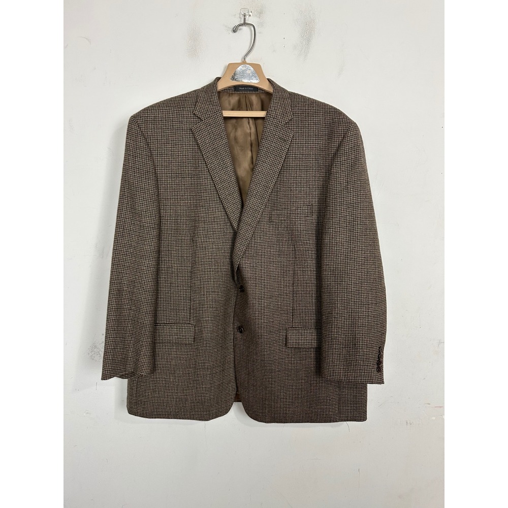 Lauren Ralph Lauren Mens Brown Houndstooth Wool Blazer Sport Coat 50R